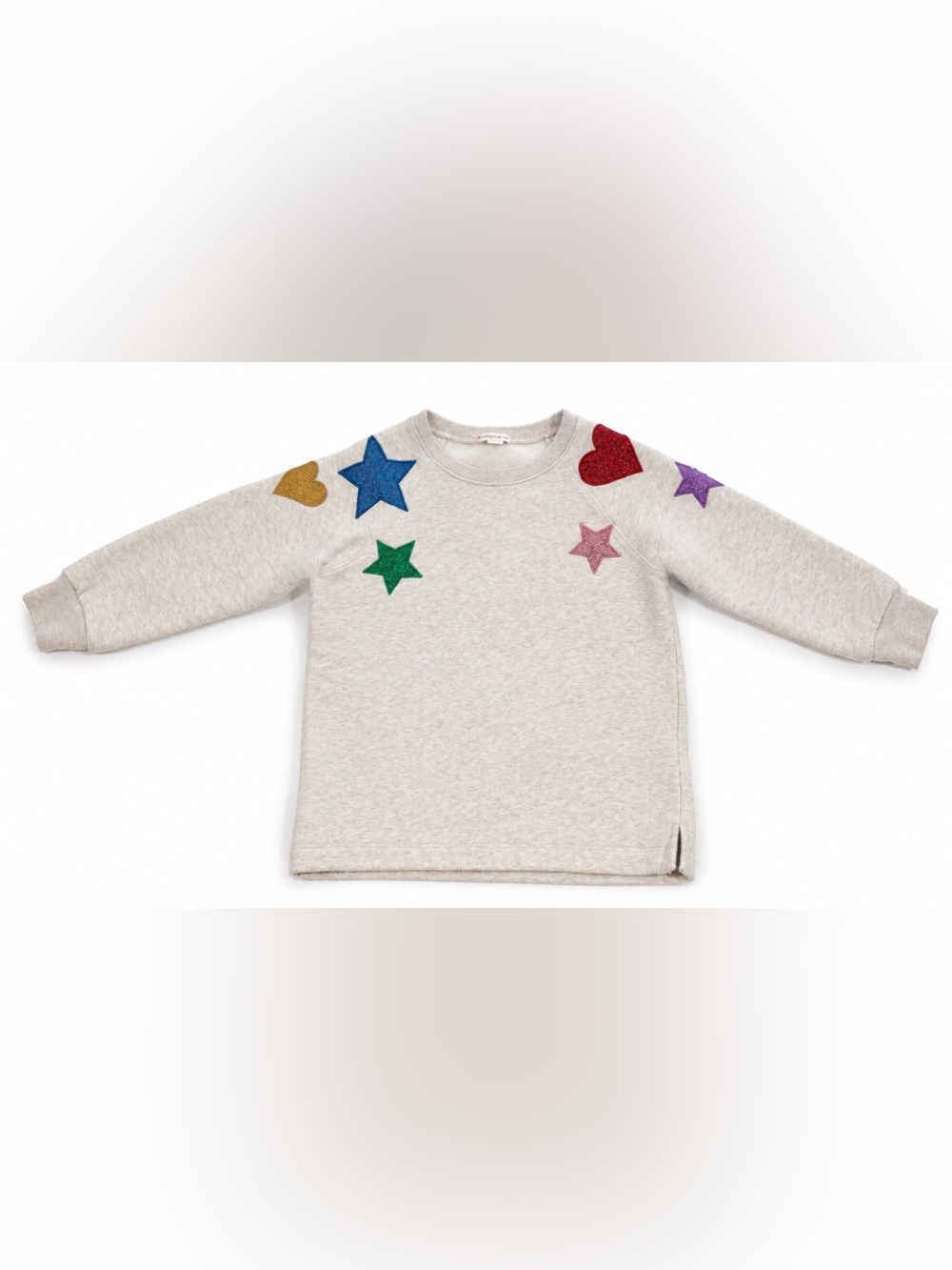 Crewcuts by J.Crew Girls 6-7 Glitter Star & Heart Sweatshirt